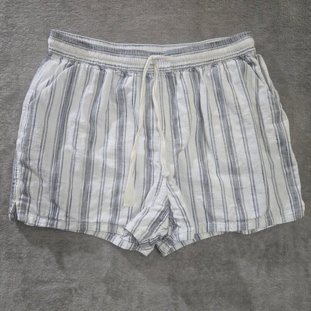 Marine Layer Cotton Shorts‎ Womens Striped Cotton Coastal Casual Beachy Nautical